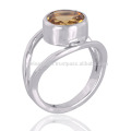 Wholesale Jewellery Natural Citrine Cut Gemstone 925 Sterling Silver Ring